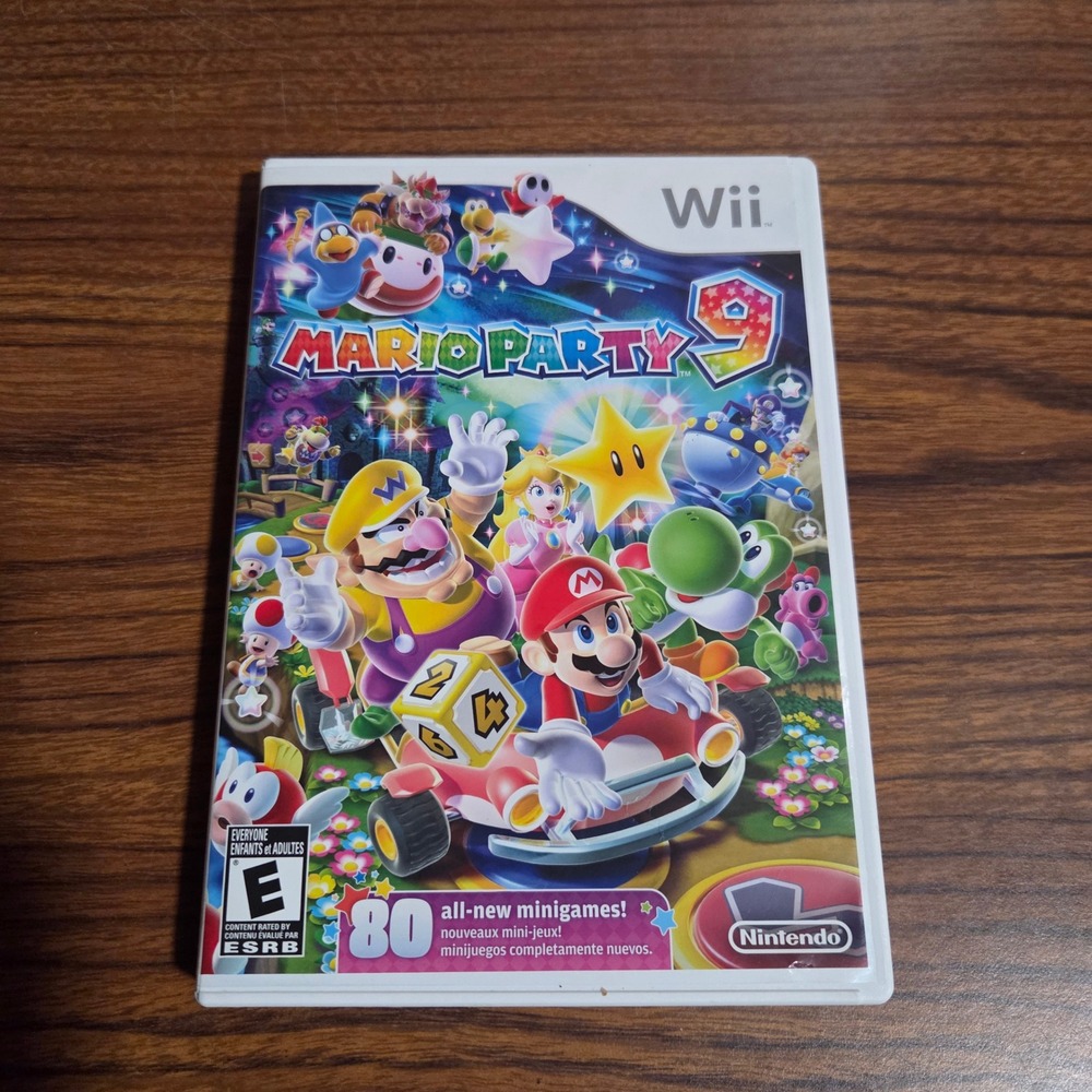 Mario Party 9 Nintendo Wii Game with Manual RVL-P-SSQE-USZ CIB Disc Scratched